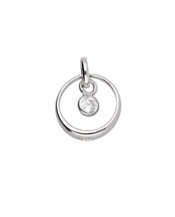 Taufring Kettenanhänger aus Silber mit funkelndem Zirkonia