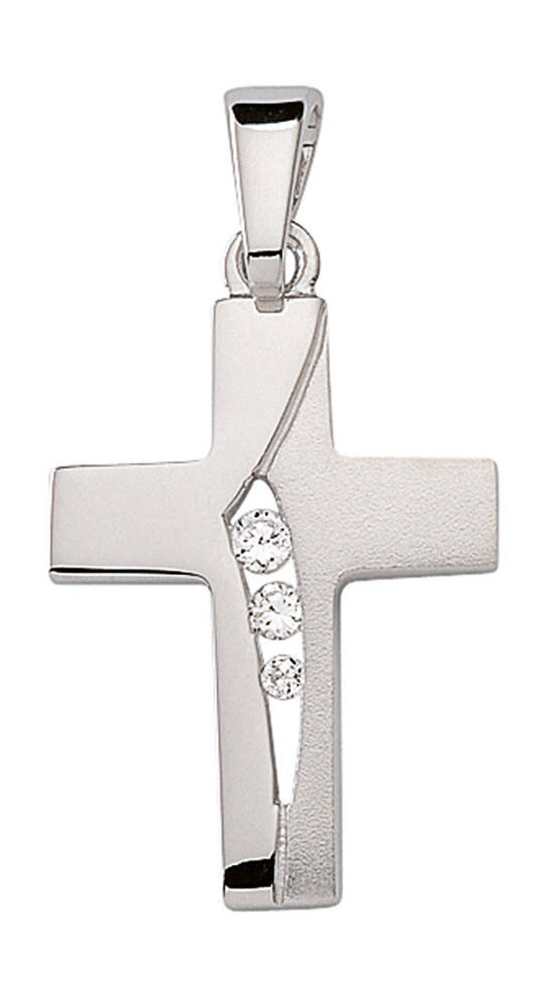 Kreuzanhänger aus Silber mit Zirkonia