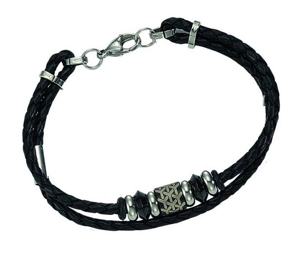 Lederarmband mit Edelstahl