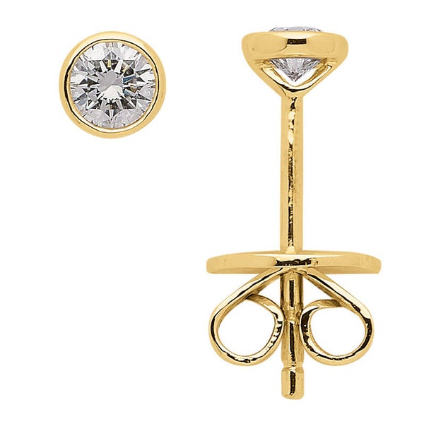 Goldene Zarge Ohrstecker mit Brillanten