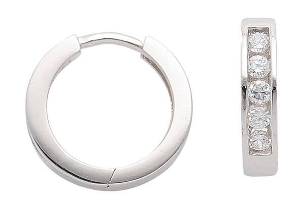 Silber-Creolen mit Zirkonia