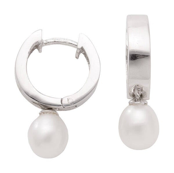 Creolen aus 925er Silber mit echter Süßwasserperle