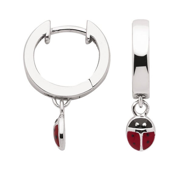 Sortiment Creolen aus Silber mit Marienkäfer-Anhänger