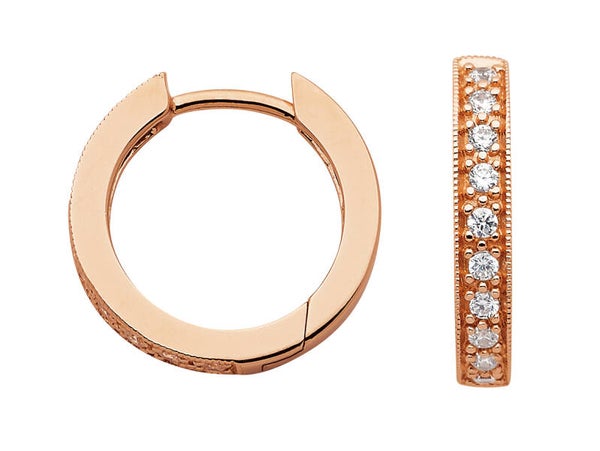 Creolen aus 925er Silber rosévergoldet mit Zirkonia