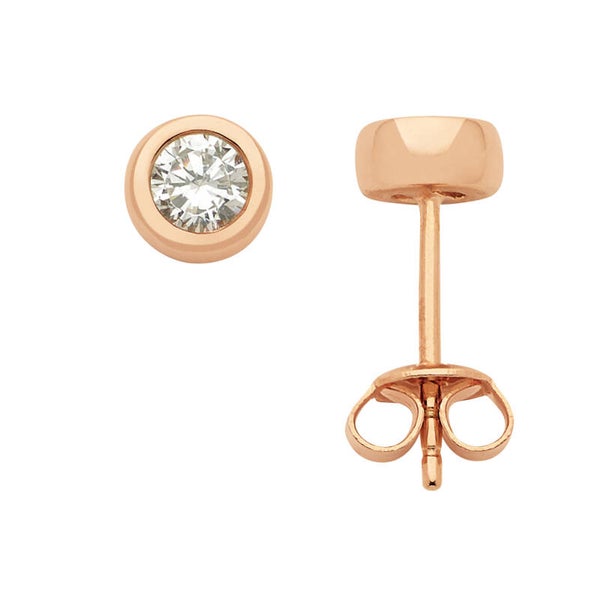 Ohrstecker aus 925er Silber, rosévergoldet mit Zirkonia