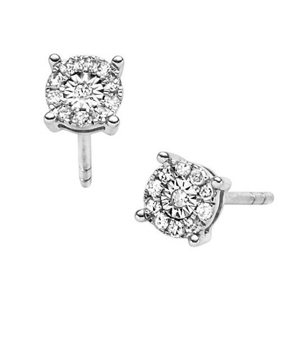 Zarge-Ohrstecker aus Gold mit Diamanten