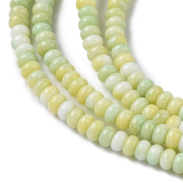 Rondel glaskralen groen 4.5 x 2.5 a 3 mm | Streng ca. 140 stuks