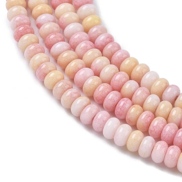 Rondel glaskralen roze 4.5 x 2.5 a 3 mm | Streng ca. 140 stuks