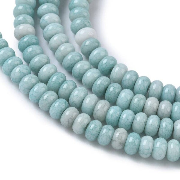 Rondel glaskralen blauw 4.5 x 2.5 a 3 mm | Streng ca. 140 stuks