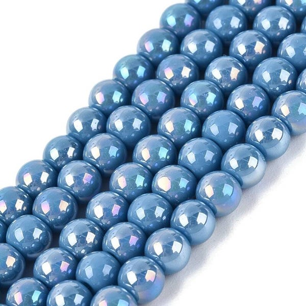 Ronde glaskralen blauw 4 a 4.5 mm | Streng ca. 96 stuks