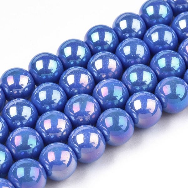 Ronde glaskralen blauw 4 a 4.5 mm | Streng ca. 96 stuks