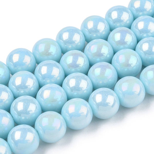 Ronde glaskralen blauw 4 a 4.5 mm | Streng ca. 96 stuks