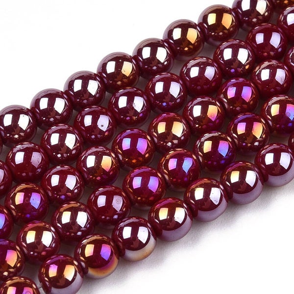 Ronde glaskralen rood 4 a 4.5 mm | Streng ca. 96 stuks