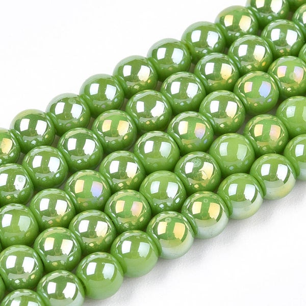 Ronde glaskralen groen 4 a 4.5 mm | Streng ca. 96 stuks