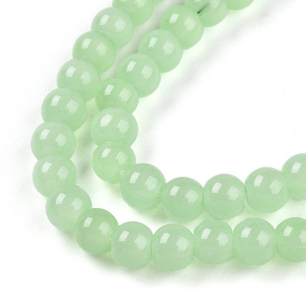 Glaskralen rond groen 4 mm | Circa 95 kralen