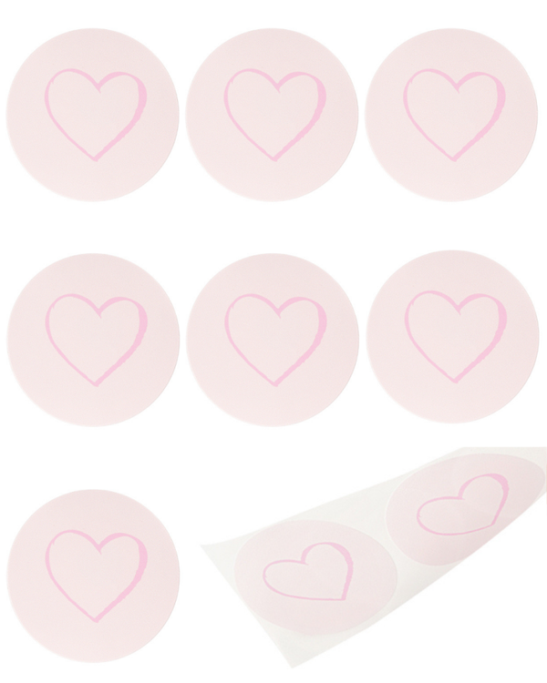 Stickers 10 stuks - Hart roze 4 CM