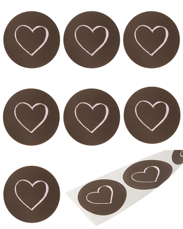 Stickers 10 stuks - Hart bruin 4 CM