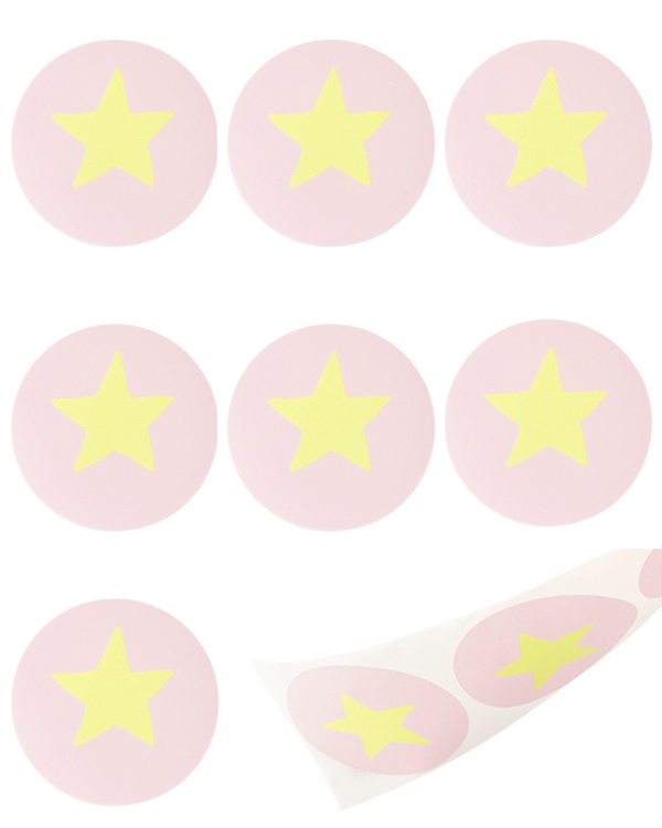 Stickers 10 stuks - Ster roze 4 CM