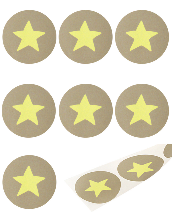 Stickers 10 stuks - Ster geel 4 CM