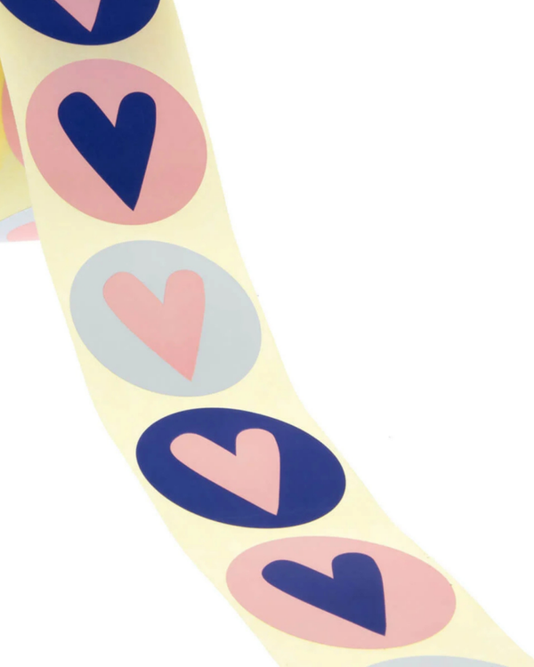 Stickers 10 stuks - Hartjes roze, blauw 4 CM