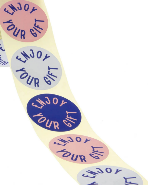 Stickers 10 stuks - Enjoy your gift roze, blauw 4 CM