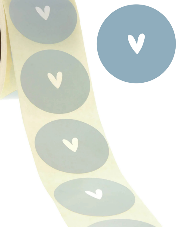 Stickers 10 stuks - Hartje blauw 4 CM