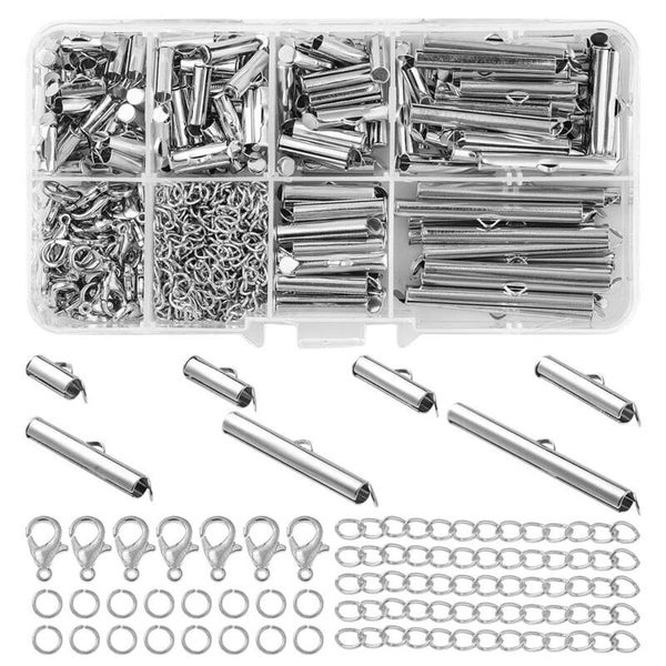 Slide end tubes combi box 330 stuks Antiek zilver