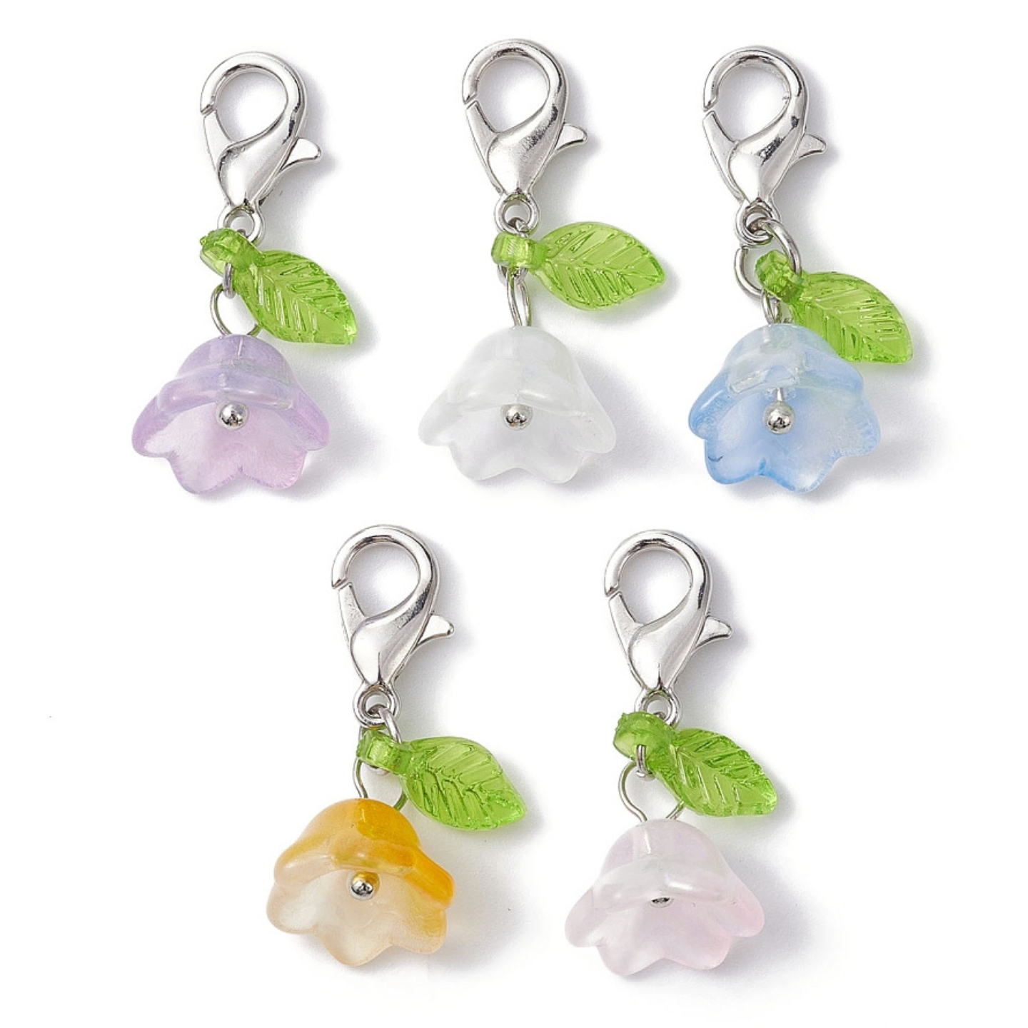 Bedels - Bloemen zilver 5 stuks