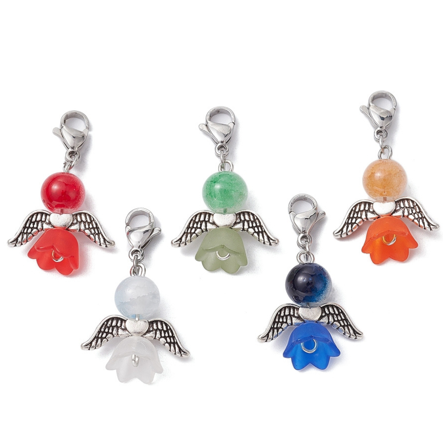 Bedels - Engeltjes zilver 5 stuks