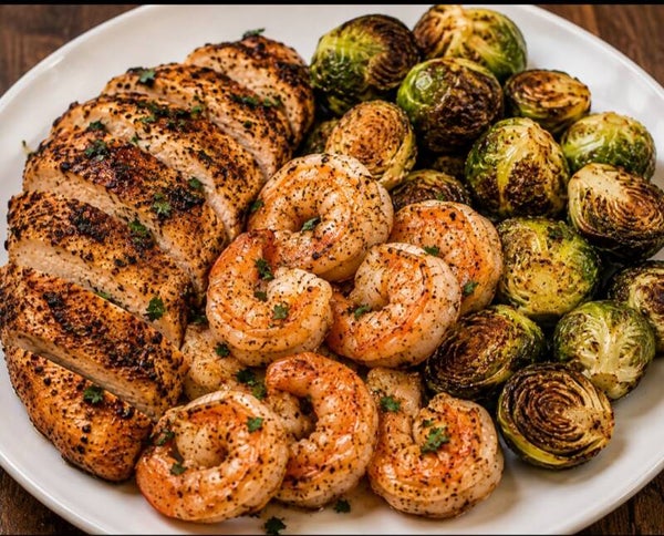 Grilled Chicken | Shrimp| Brussel.Sprouts | SMALL