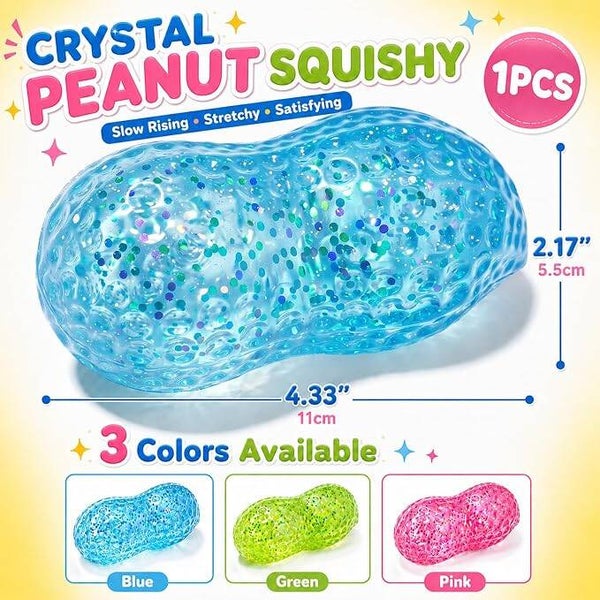 Blue Transparent Crunchy Peanut Squishy