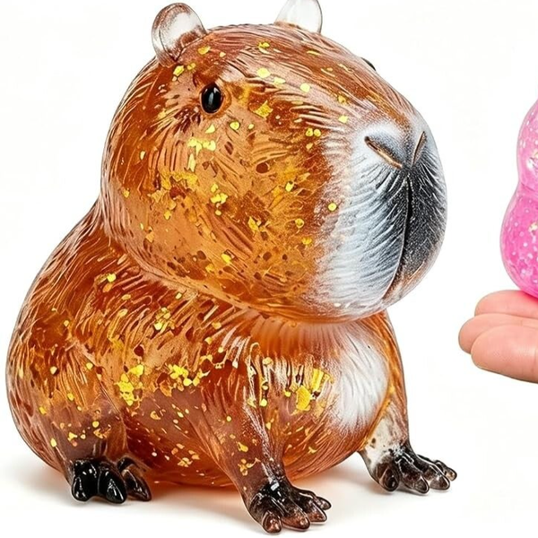 Capybara Squishy Brown Gliiter