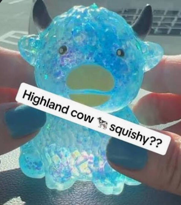 Blue Glitter Cow