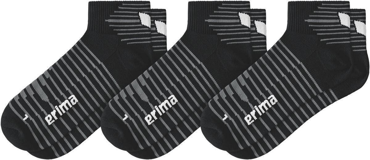 Erima Kurzsocken 3-Pack schwarz
