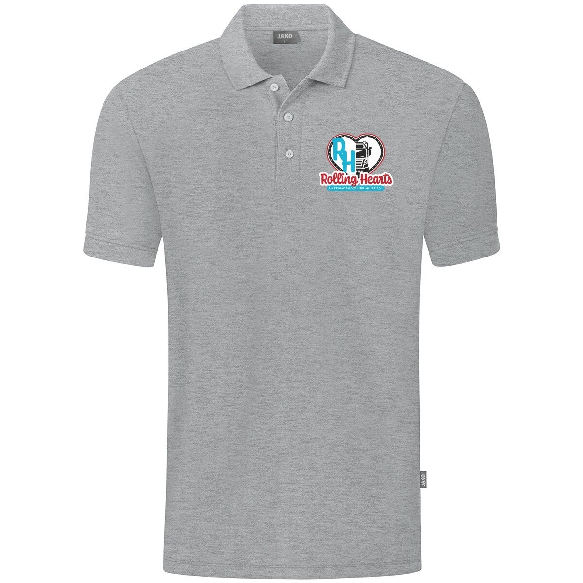 ROLLING HEARTS Polo-Shirt JAKO Herren/Kinder grau melliert