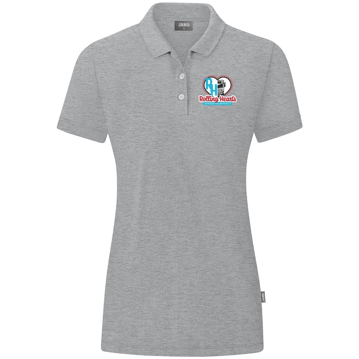 ROLLING HEARTS Polo-Shirt JAKO Damen grau melliert