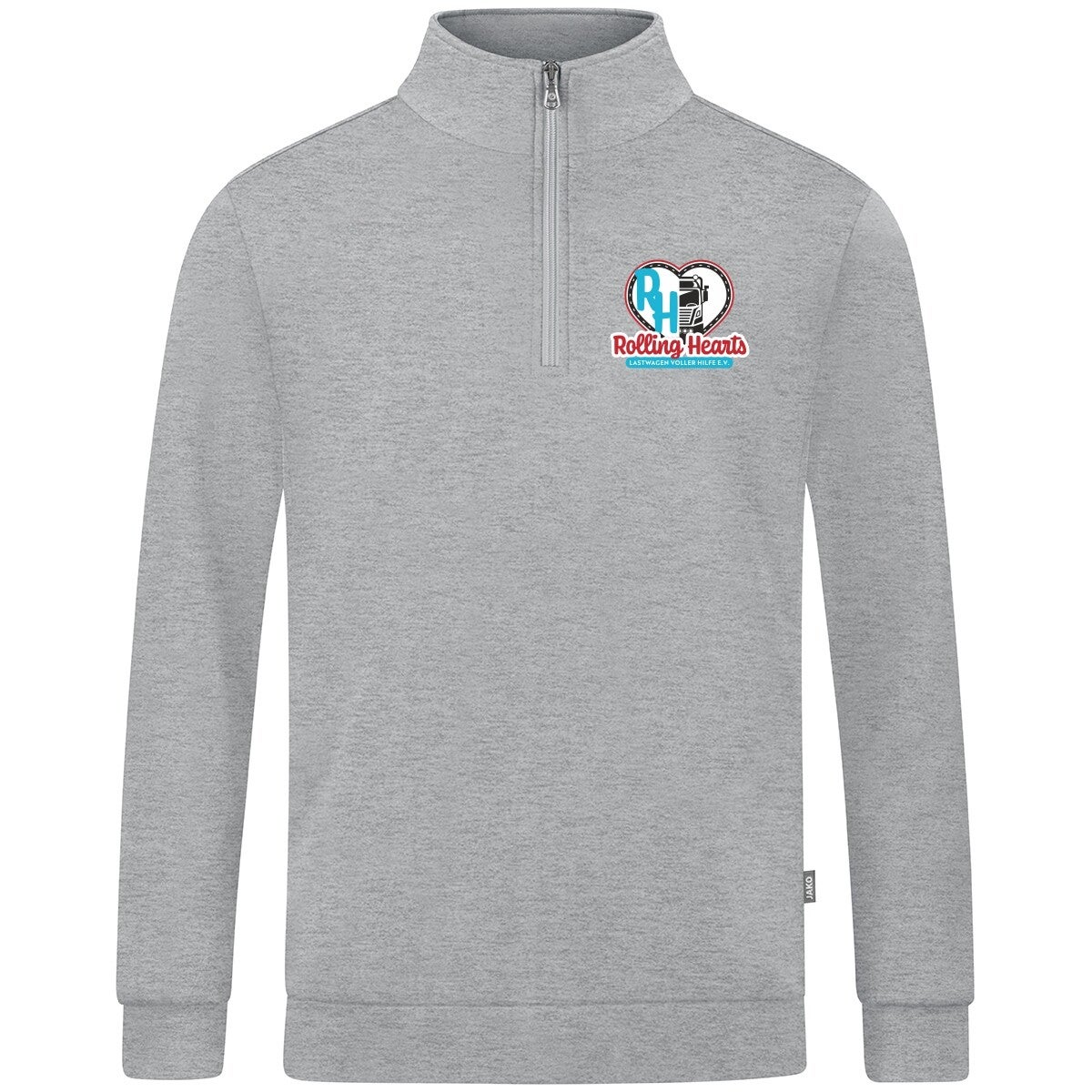 ROLLING HEARTS Ziptop JAKO Unisex grau melliert