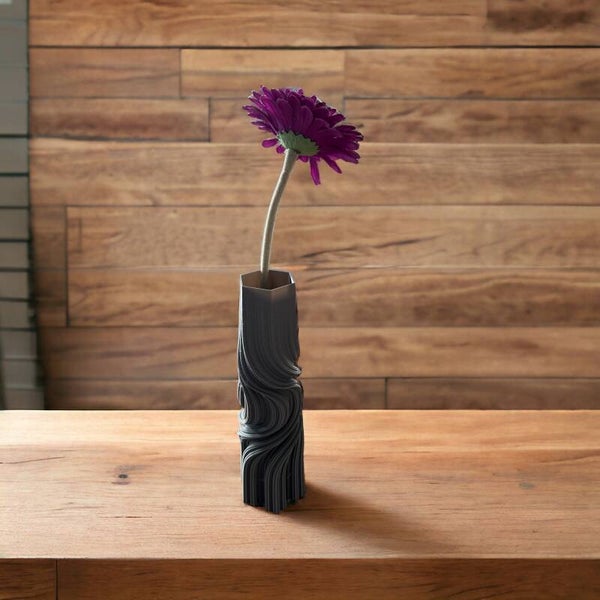 Edle Designervase in Grau oder Weiss