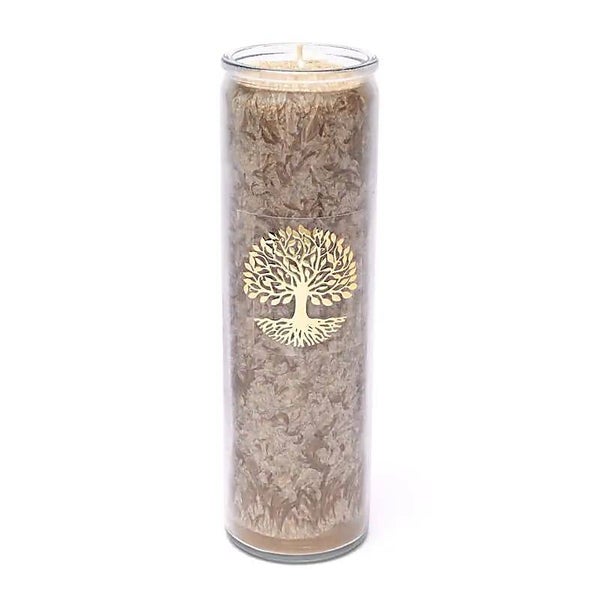Bougie à la stéarine Arbre de Vie brune sans parfum