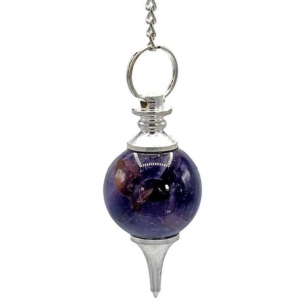 Pendule Améthyste métal sphérique