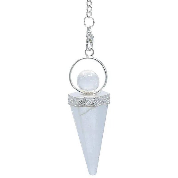 Pendule Divinité pointe et sphère Cristal de roche