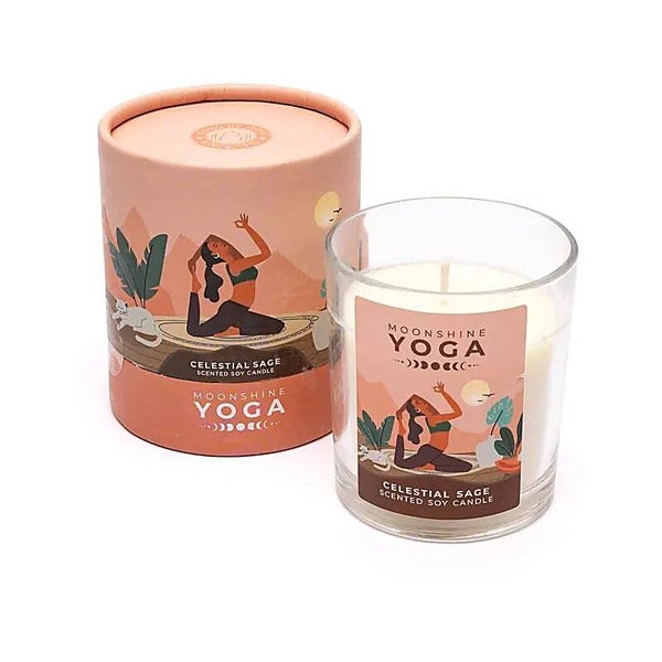 Bougie parfumée au soja Moonshine Yoga, Sauge Céleste
