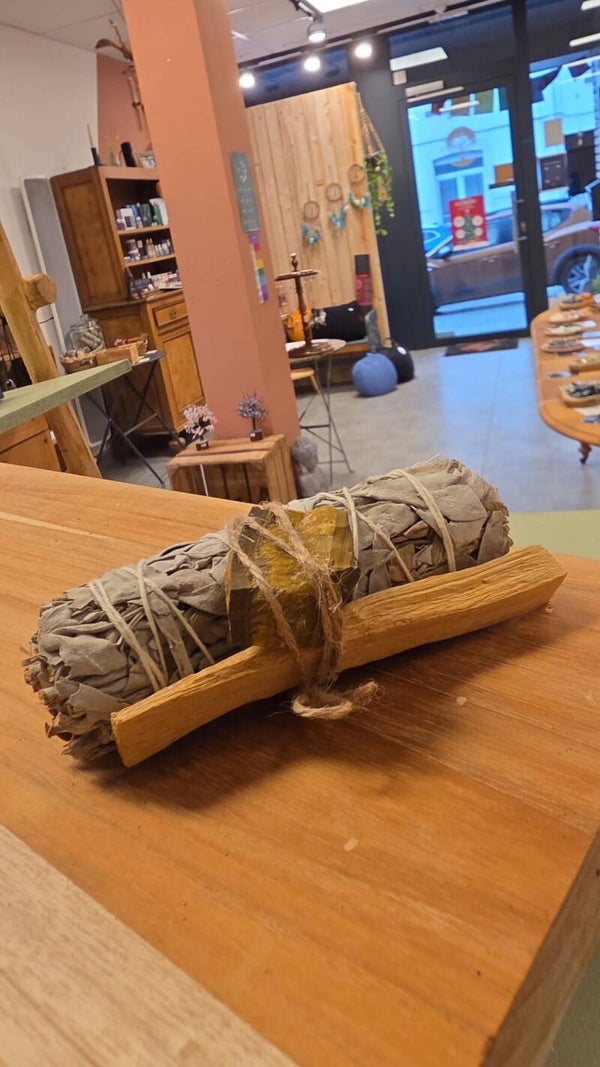 Sauge blanche + Palo santo+ Oeil de tigre brute