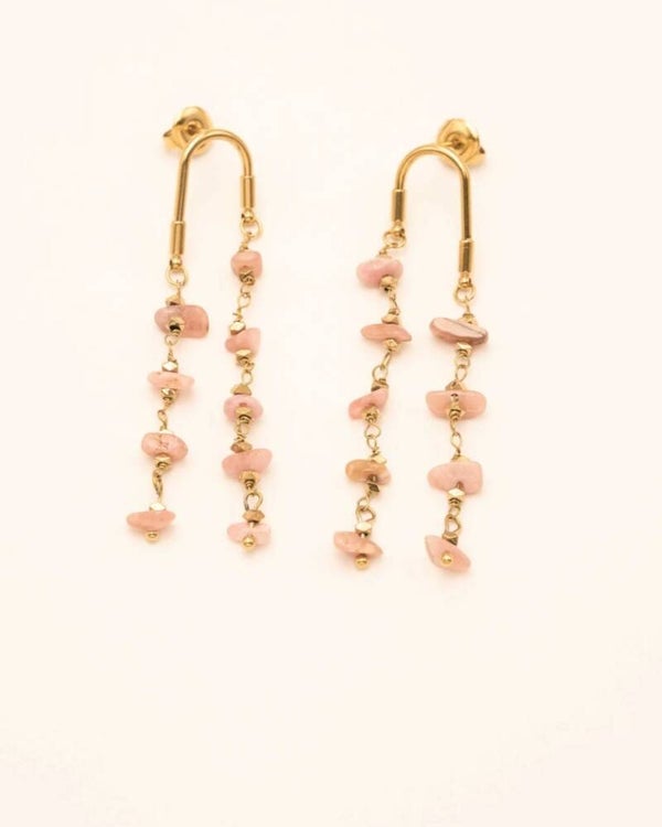 Boucles d oreilles rhodonite