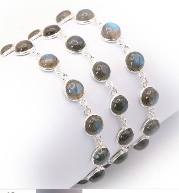 1 Bracelet argent 925 Labradorite