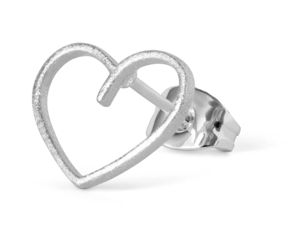 LULU COPENHAGEN Ohrstecker Happy Heart silver brushed
