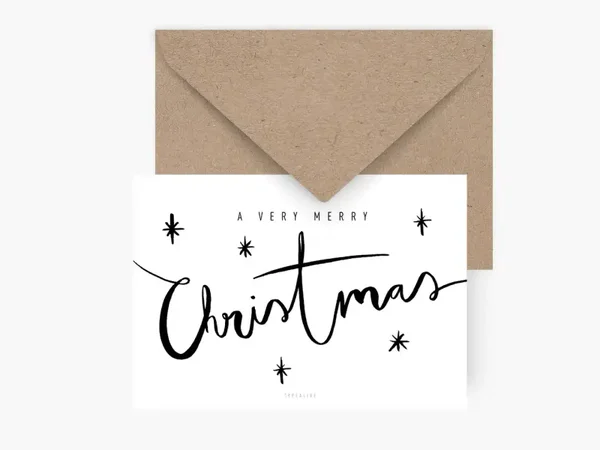 TYPEALIVE Postkarte very merry Christmas