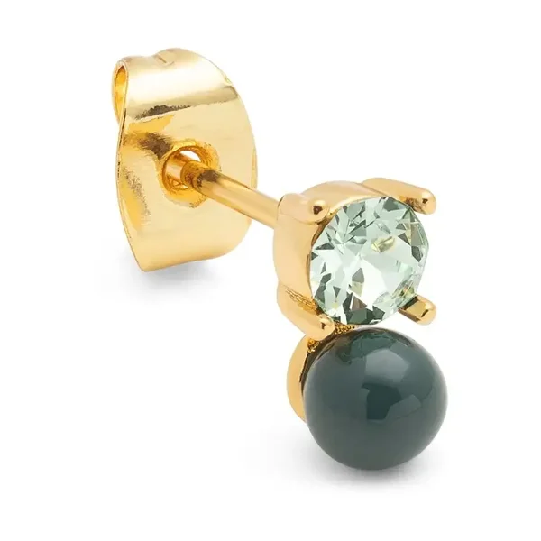 LULU COPENHAGEN Ohrstecker Diamond Eye North Sea Green & Crystal