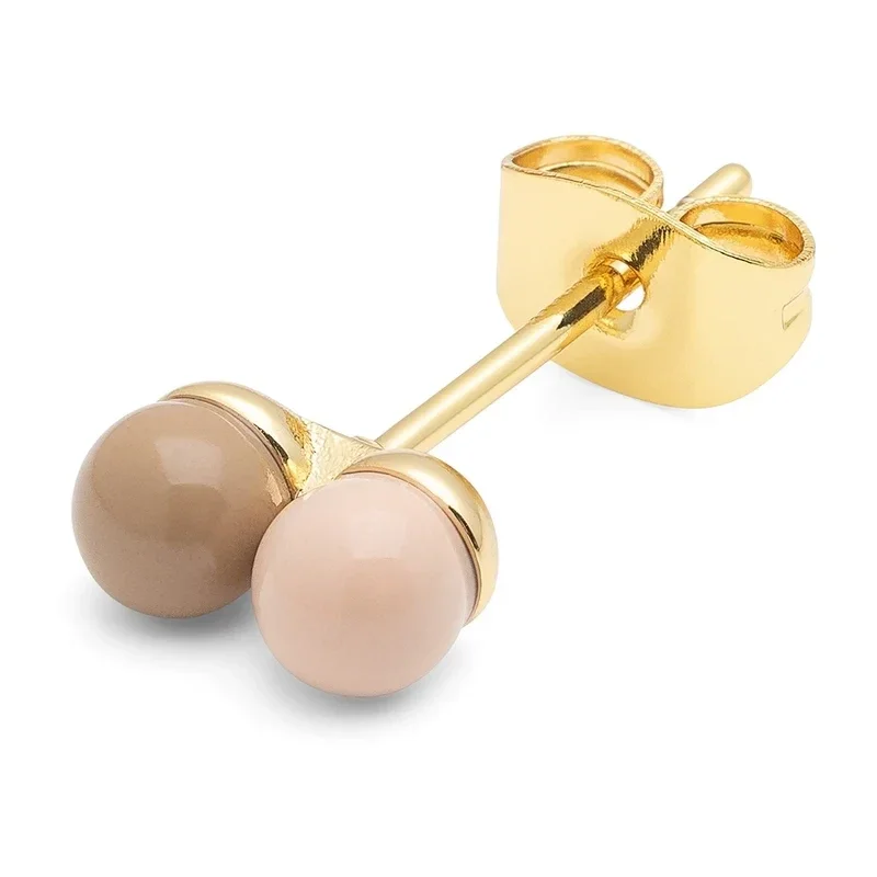 LULU COPENHAGEN Ohrstecker Double Color Ball Mocha Mousse/ Dusty Peach