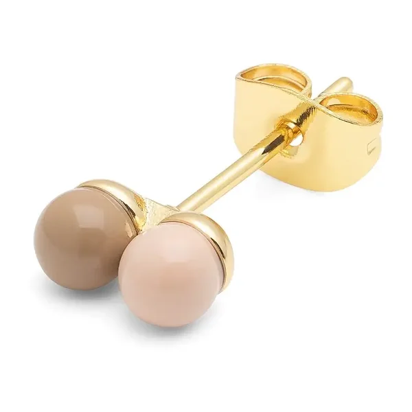 LULU COPENHAGEN Ohrstecker Double Color Ball Mocha Mousse/ Dusty Peach